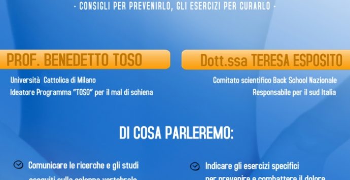 Mal di schiena: prevenzione e cura nell’evento della Vibo Back School