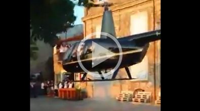VIDEO | Matrimonio in elicottero a Nicotera, ecco il video dell’atterraggio in piazza