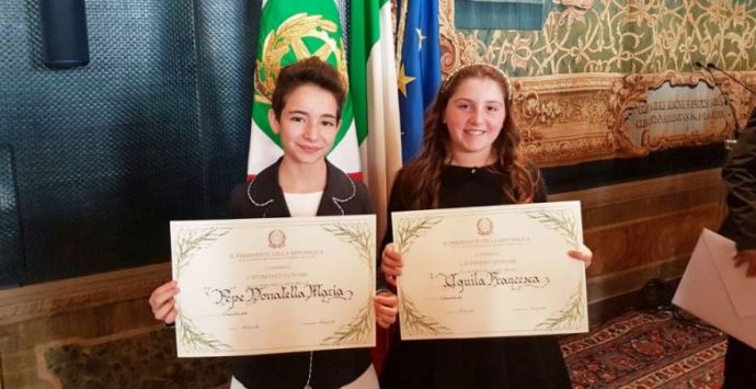 Due giovanissime vibonesi nominate “Alfieri della Repubblica” (VIDEO)