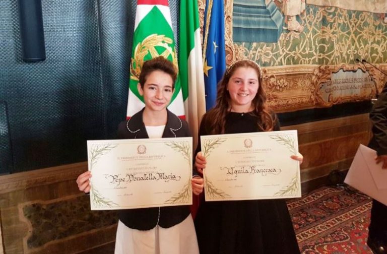 Due giovanissime vibonesi nominate “Alfieri della Repubblica” (VIDEO)