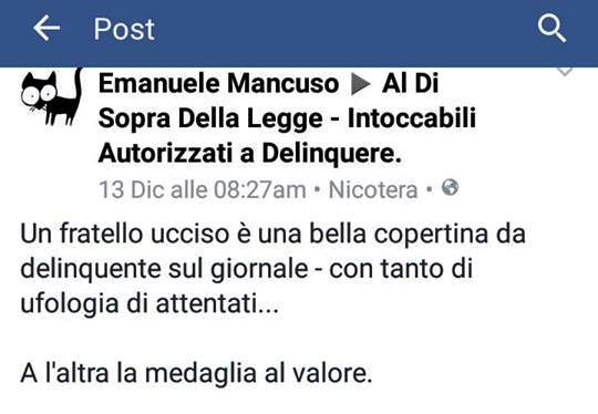 Attacchi a forze dell’ordine e Antimafia, chiuso gruppo Facebook fondato da Emanuele Mancuso