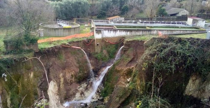 Sant’Onofrio: vasta frana lambisce il depuratore, impianto a rischio