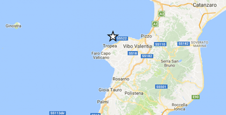 Terremoto, scossa lungo la costa Vibonese fra Tropea e Parghelia