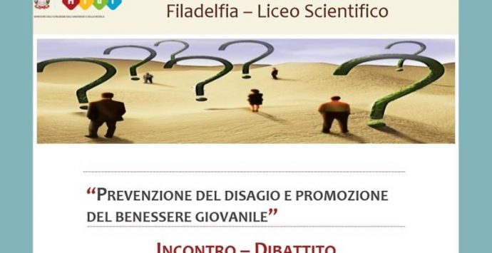 Prevenzione del disagio giovanile, dibattito nell’auditorium a Filadelfia