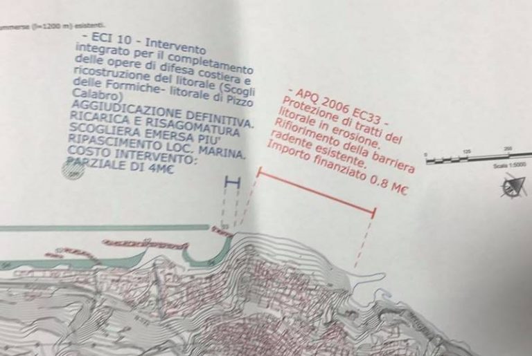 Contrasto dell’erosione costiera a Pizzo, accelerazione nell’iter dei lavori