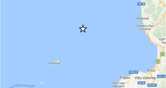Lieve scossa di terremoto nel mar Tirreno fra le province di Vibo e Catanzaro