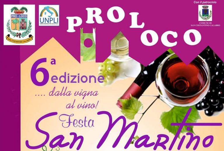 A San Costantino Calabro tutto pronto per la “Festa di San Martino …dalla vigna al vino”