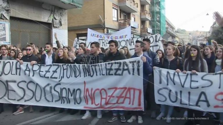 In piazza contro i “mali” della Scuola, centinaia di studenti vibonesi in corteo (VIDEO)