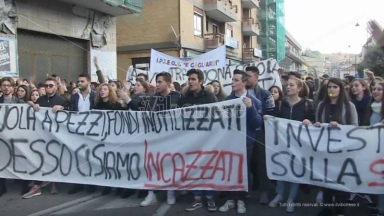 In piazza contro i “mali” della Scuola, centinaia di studenti vibonesi in corteo (VIDEO)