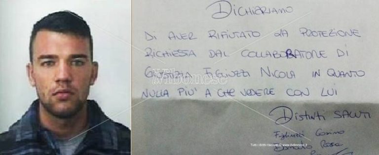 ‘Ndrangheta: i familiari di Figliuzzi prendono le distanze dal collaboratore di giustizia