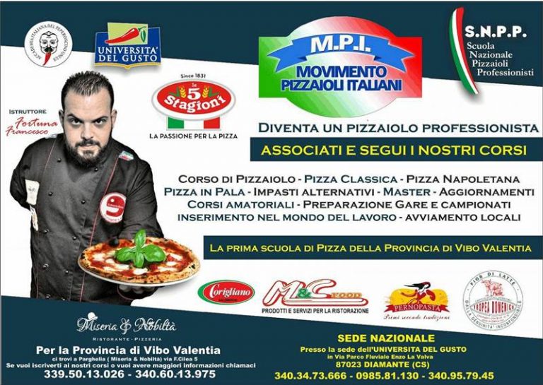 Scuola nazionale pizzaioli professionisti a Parghelia: arriva il riconoscimento ufficiale