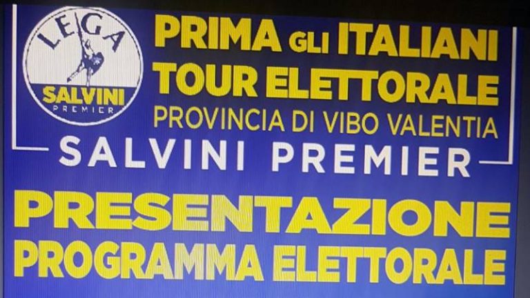 Politiche 2018 | La Lega Salvini premier si dà appuntamento a Vibo Marina