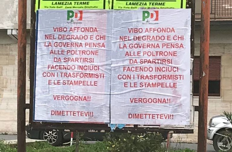 Il Pd di Vibo passa all’attacco: «Maggioranza al capolinea, Costa si dimetta»