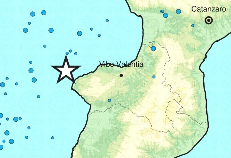 Terremoto al largo della costa vibonese: scossa di magnitudo 4.4