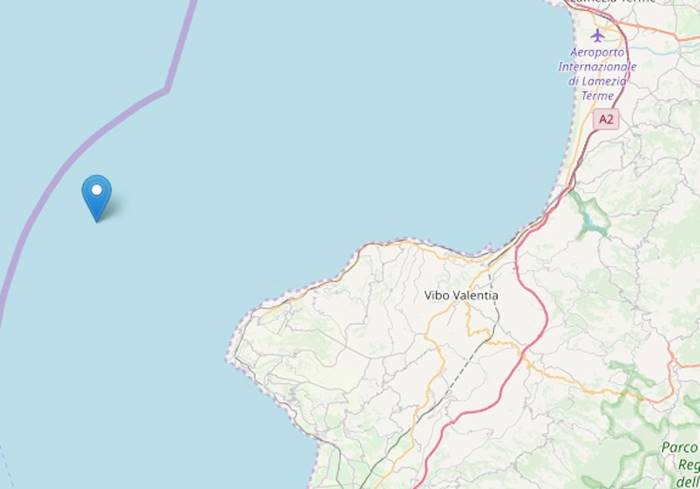 Terremoto di magnitudo 3.6 al largo della costa vibonese