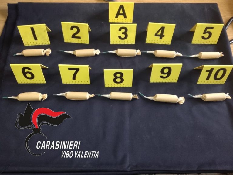 Bombe carta, cartucce e una bottiglia di benzina sequestrate a Briatico: tre denunce