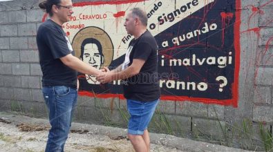 Filippo Ceravolo al posto di Hitler, a Vibo un murales scaccia l’odio per la verità – Video