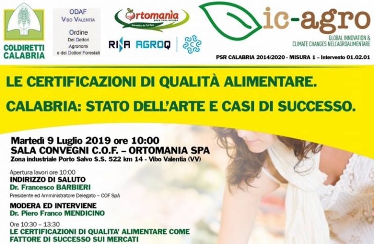 Certificazione di qualità nell’agroalimentare, a Porto Salvo il seminario di Coldiretti