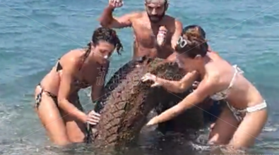 Bivona, giovani rimuovono numerosi pneumatici dal mare – Video