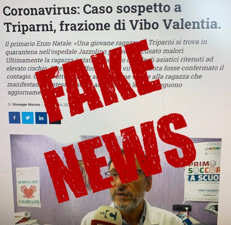 Coronavirus, la grafica de Il Vibonese utilizzata per una fake news