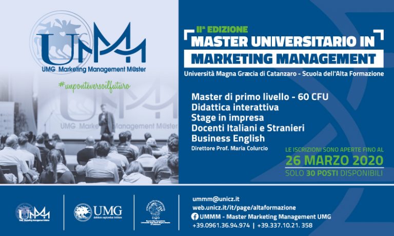 Università Magna Graecia, torna il master in Marketing management