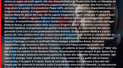 Simone Lo Schiavo saluta la Vibonese: il suo “grazie” a società e tifosi