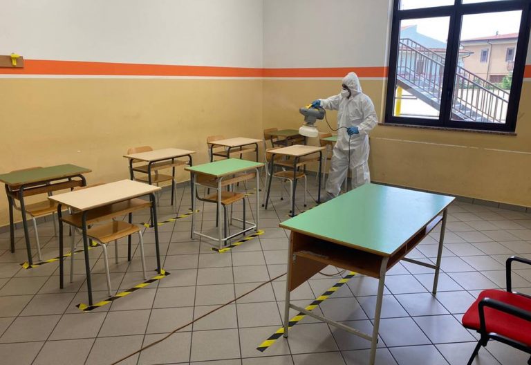 Il Liceo Berto di Vibo sanificato in vista dell’avvio delle lezioni