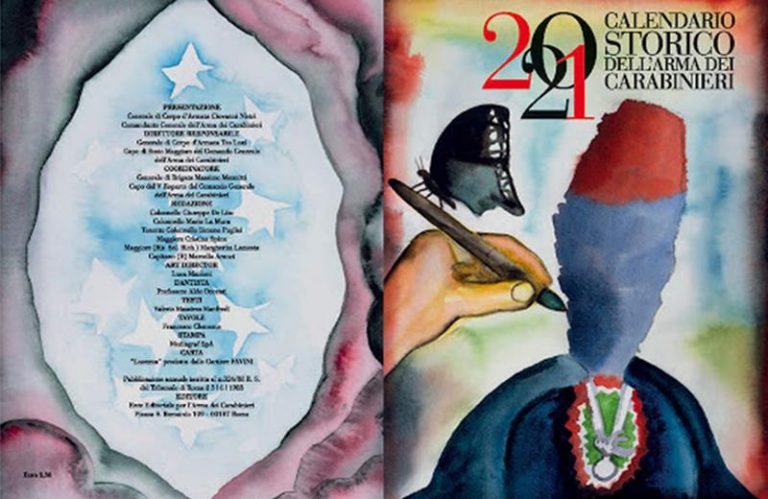 Dante e Pinocchio nel calendario storico dei Carabinieri 2021