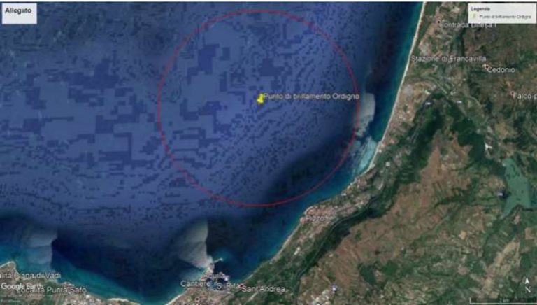 Ordigno bellico nel mare di Pizzo, al via le operazioni di brillamento