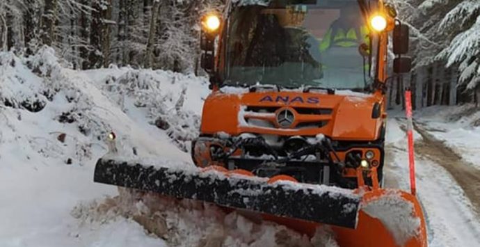 Abbondanti nevicate sulle Serre vibonesi, mezzi spazzaneve in azione