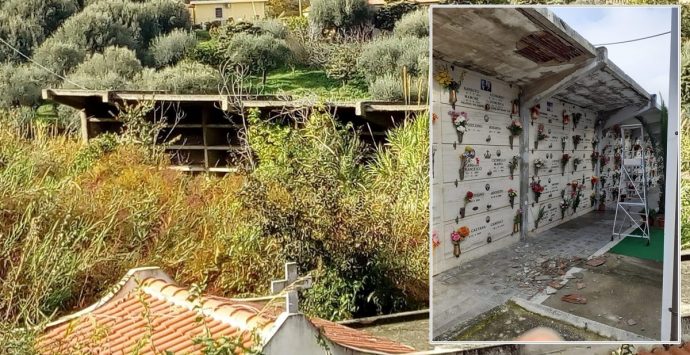 Cimitero di Bivona, il degrado incalza: erbacce, cornicioni che crollano e opere edili mai finite