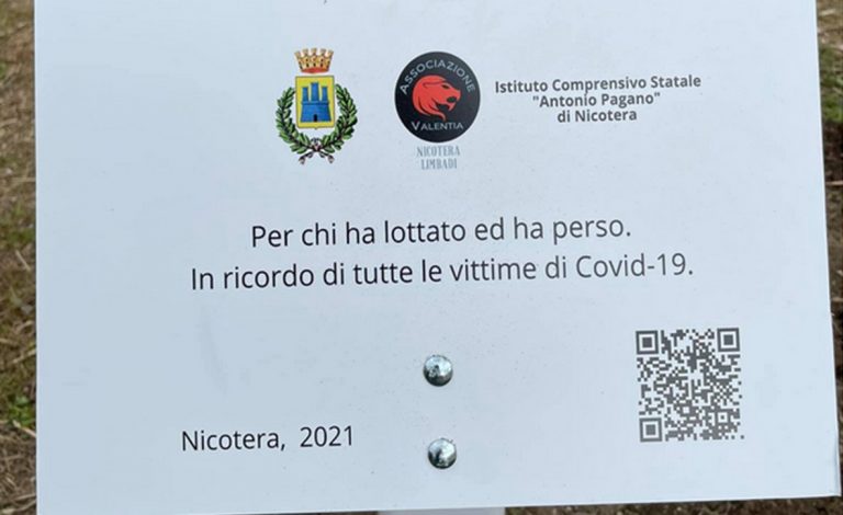 Nicotera ha il suo Giardino della Memoria in ricordo delle vittime del Covid