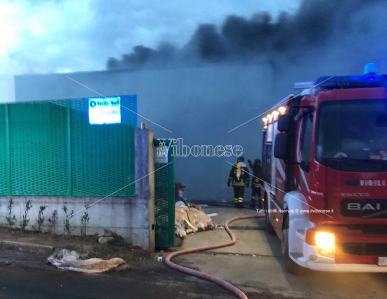 Vasto incendio in una discarica di San Nicola da Crissa