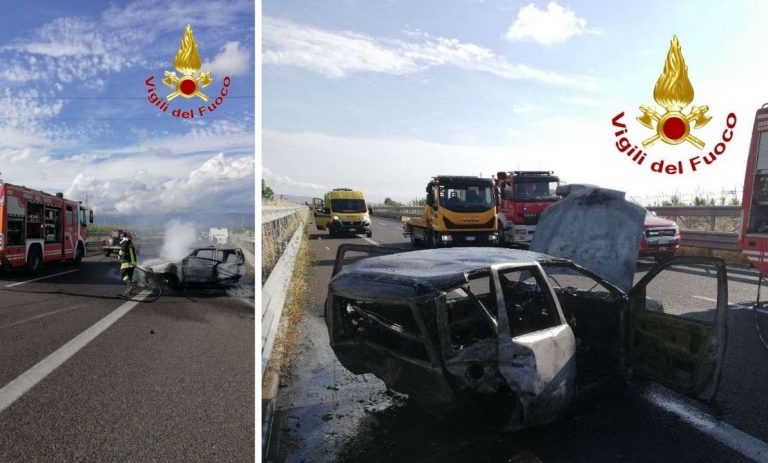 Incidente mortale sull’A2, auto in fiamme e traffico bloccato in direzione Nord