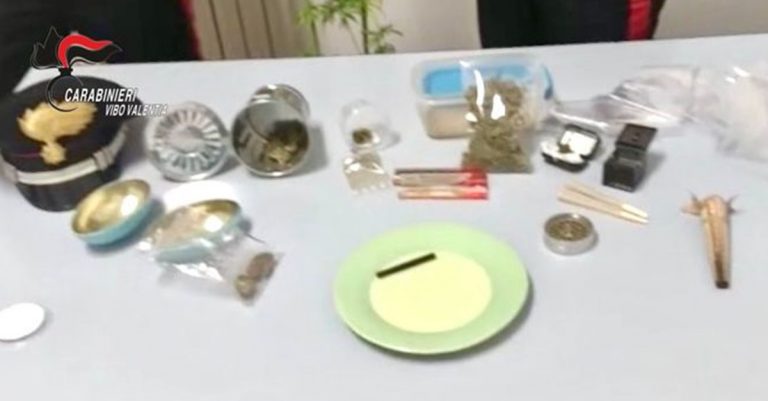 Marijuana e haschisc in casa nel Vibonese, arrestato giovane imprenditore