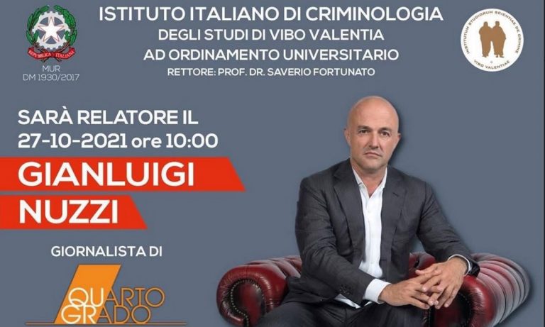 Gianluigi Nuzzi ritorna all’Istituto Italiano di Criminologia di Vibo Valentia