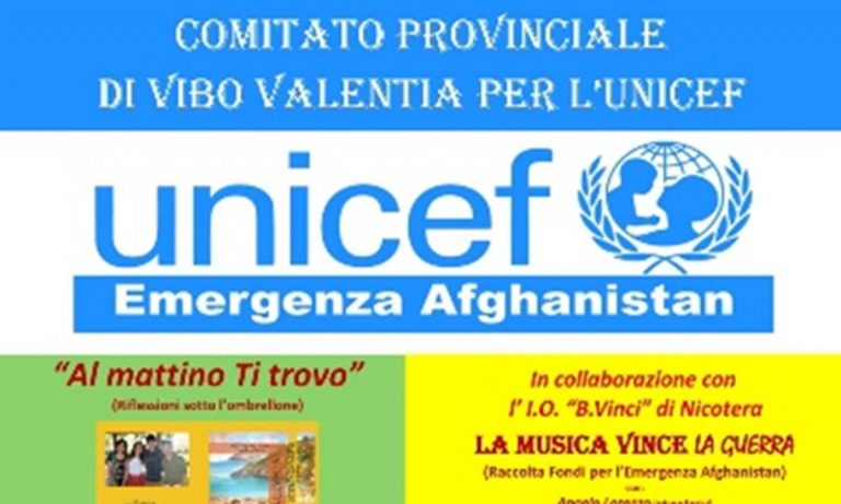 L’Unicef di Vibo Valentia scende in campo per aiutare i bambini dell’Afghanistan