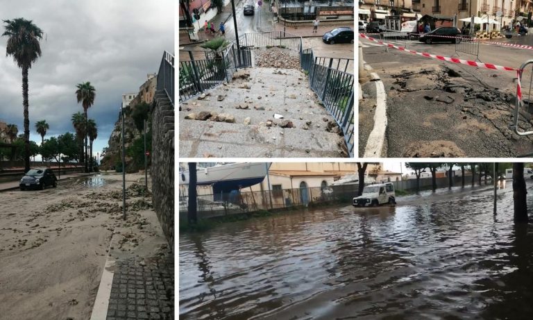 Bomba d’acqua a Tropea: tombini saltati e lungomare allagato -Video