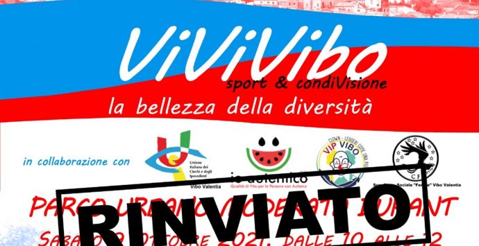 Disabilità e inclusione, l’evento “ViviVibo” rinviato a causa del maltempo