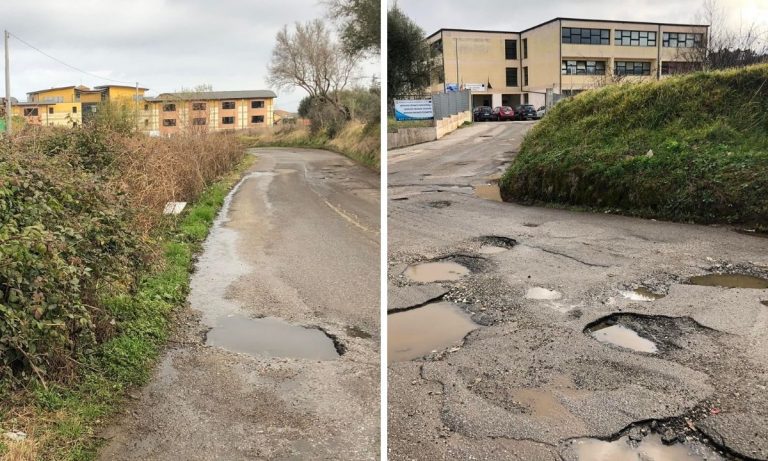 Vibo, strade colabrodo per raggiungere le scuole superiori: «Siamo circondati dal degrado» -FOTO