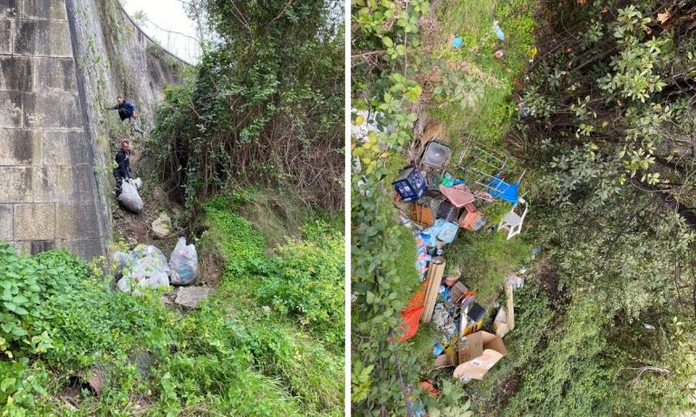 Rifiuti abbandonati a Tropea, volontari bonificano costone