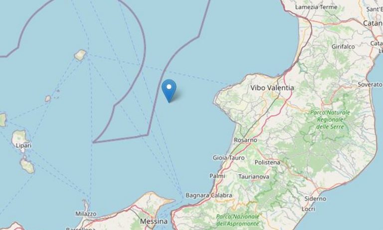 Terremoto nel Vibonese: scossa di magnitudo 4.1 al largo della costa