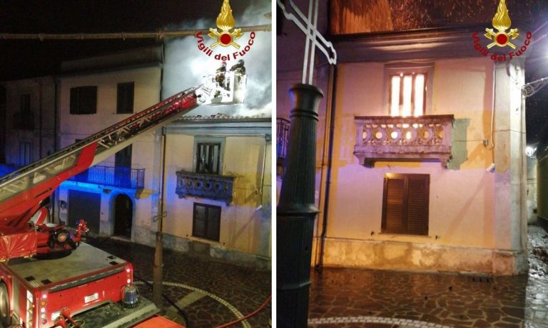 Vallelonga, va a fuoco la canna fumaria e scoppia un incendio in casa