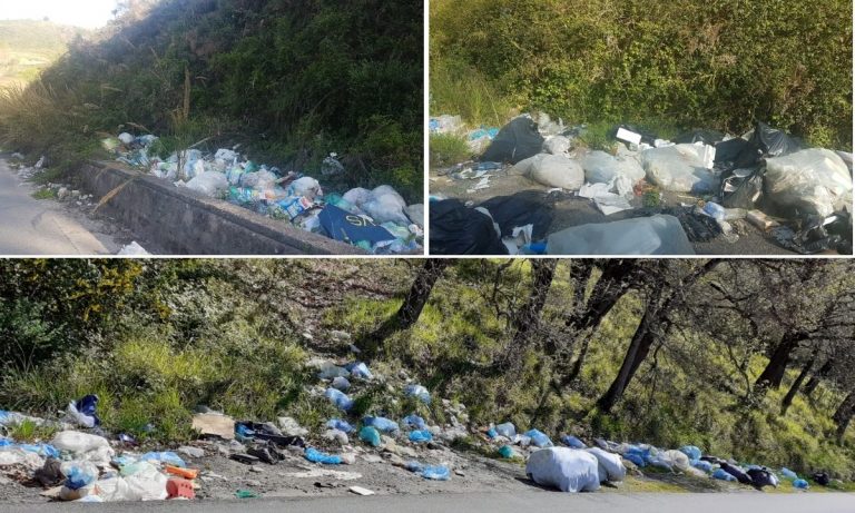 Montagne di rifiuti, voragini e degrado: viaggio da incubo lungo le strade del Vibonese – Foto