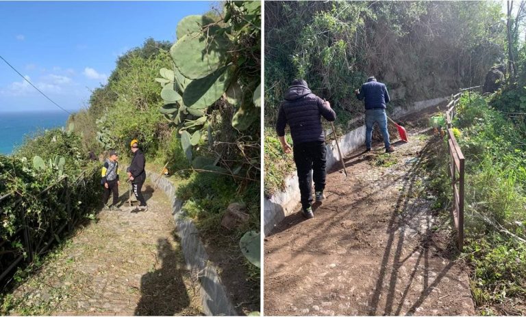 Nicotera, ripulita l’antica strada dell’Agnone che dal borgo porta al mare