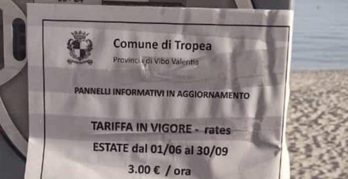 Parcheggi e tariffe alle “stelle”:  a Tropea si paga sino a tre euro all’ora