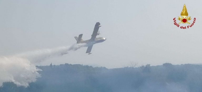 Gli incendi colpiscono il Vibonese: in volo due Canadair per domare le fiamme – Video