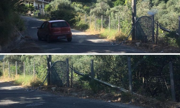 Cavo telefonico cade lungo la strada che collega Soriano a Sorianello