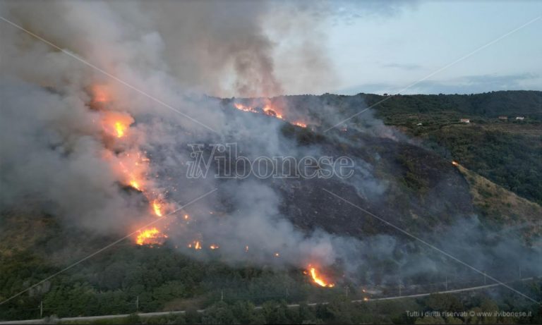 In fiamme la collina che sovrasta Parghelia, Zambrone e Sant’Angelo