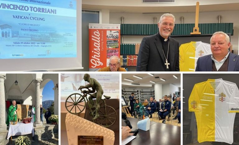 Ciclismo, Premio Torriano alla Vatican Cycling: la messa celebrata dal vescovo Nostro